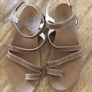 Tan Reef sandals with Vibram sole